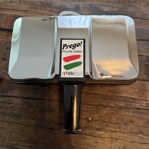 Villaware Prego Pizzelle Cookie Baker Maker Chrome Non-Stick Model 3600-NS NICE!
